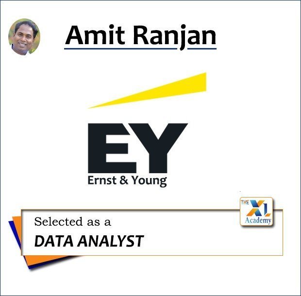 Amit Ranjan - Selected as Data Analyst at Ernst & Young